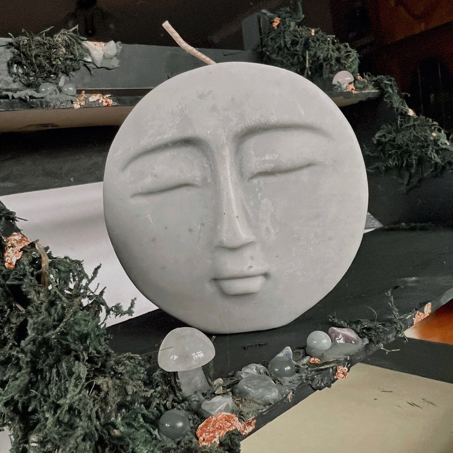 Grey Moon Freestanding Candle