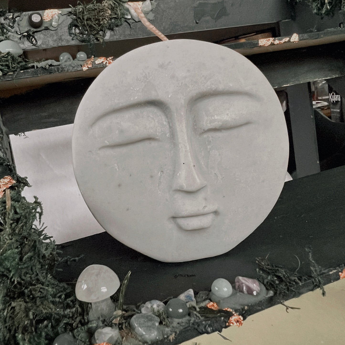Grey Moon Freestanding Candle