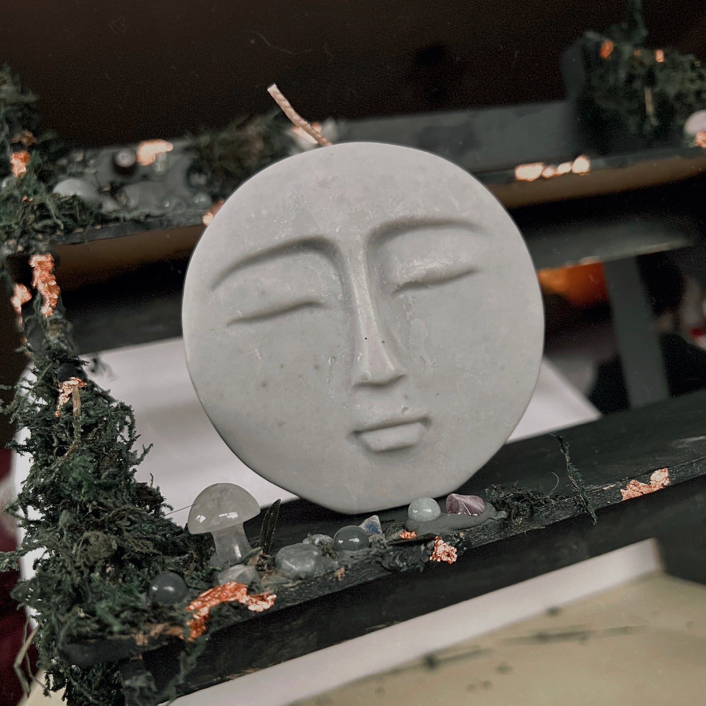 Grey Moon Freestanding Candle
